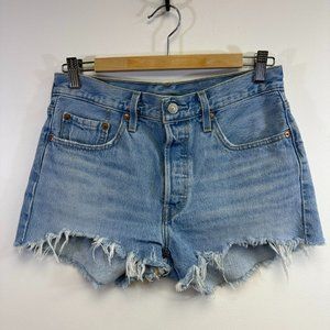 Levi's 501 Premium Denim High-Rise Cut-Off Shorts, Size 28